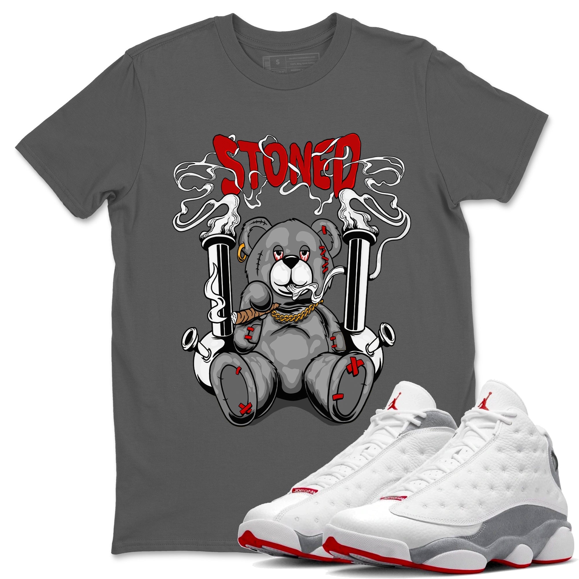 Stoned Bear Unisex Tops - Air Jordan 13 Wolf Grey