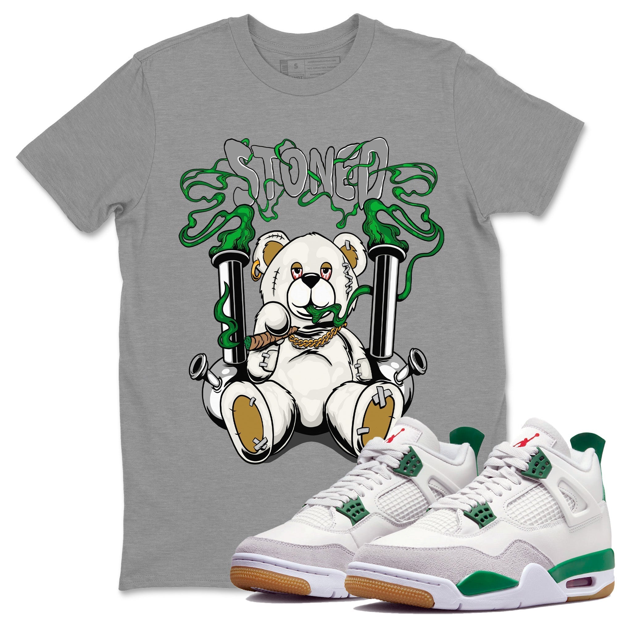 Stoned Bear Unisex Tops - Air Jordan 4 Pine Green SB