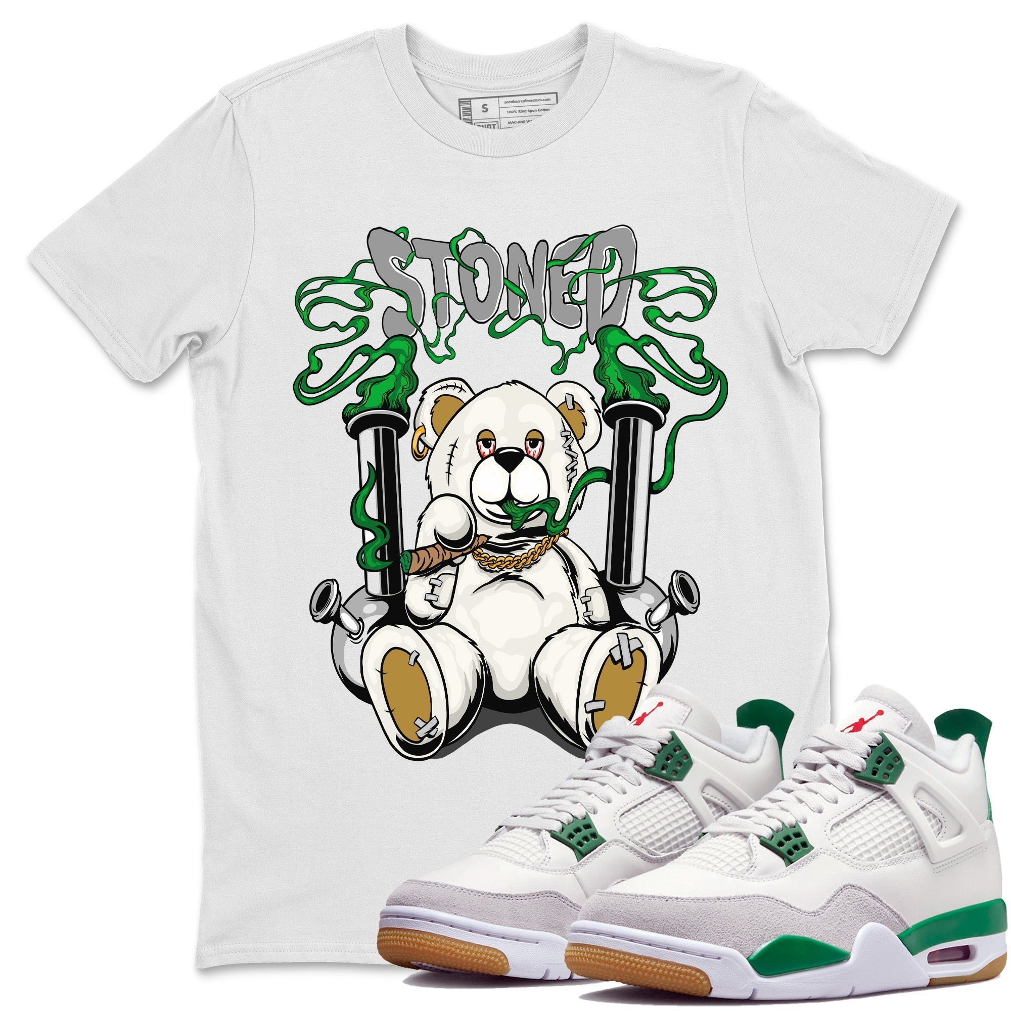 Stoned Bear Unisex Tops - Air Jordan 4 Pine Green SB