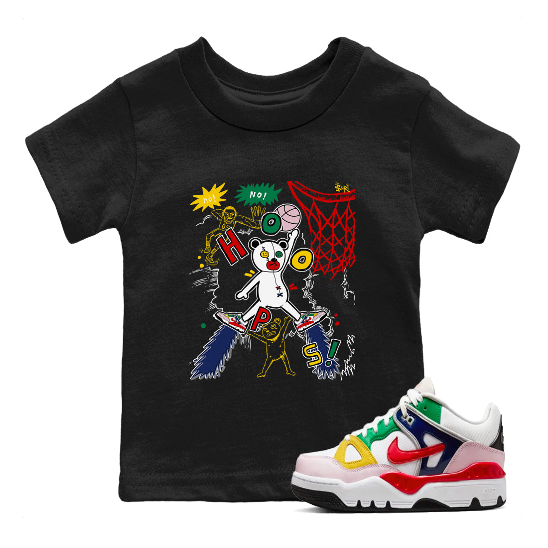 Stop The Bear snkmatch Tees Kids - Air Force 3 Blue Void and Tour Yellow