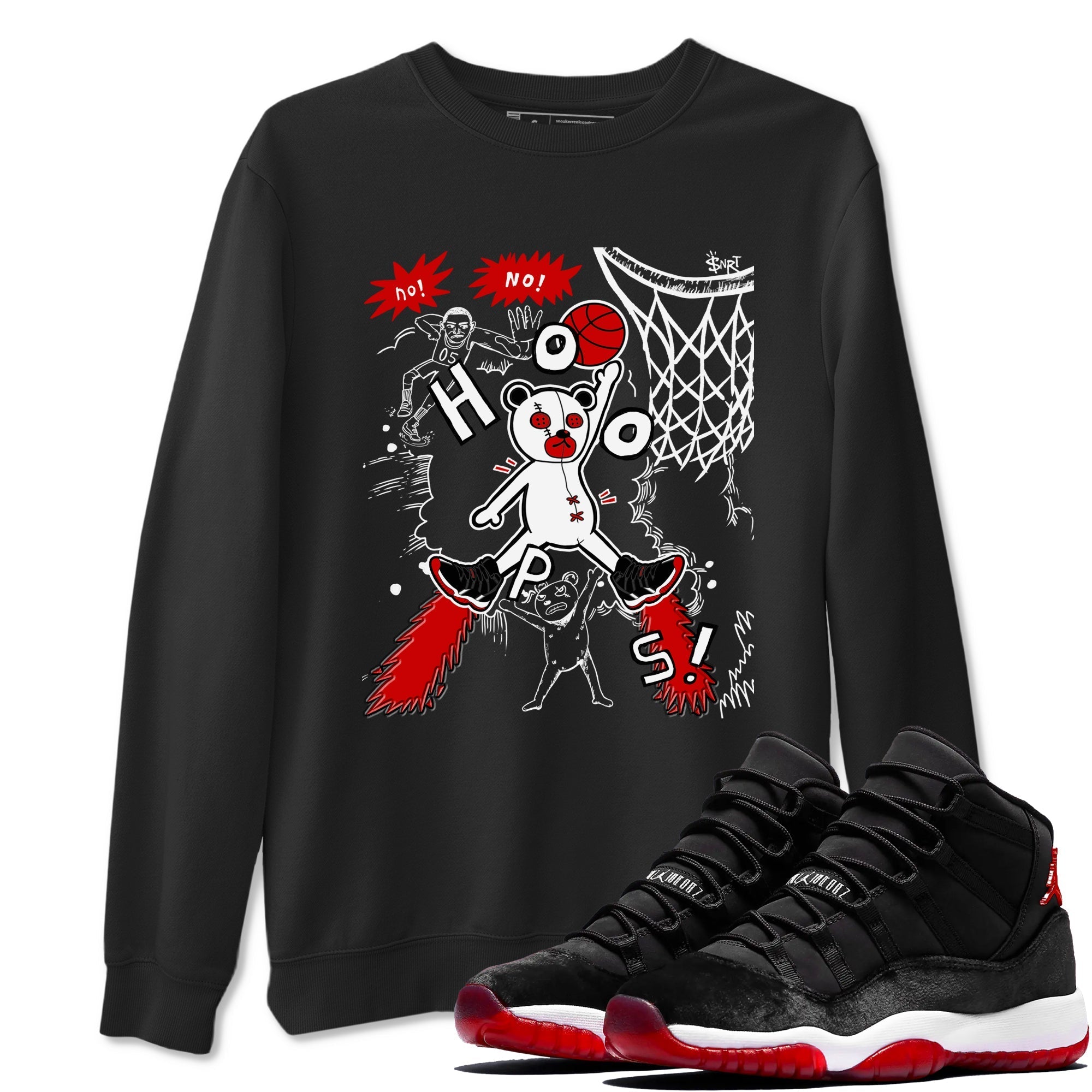 Stop The Bear snkmatch Tees - Air Jordan 11 Bred Velvet