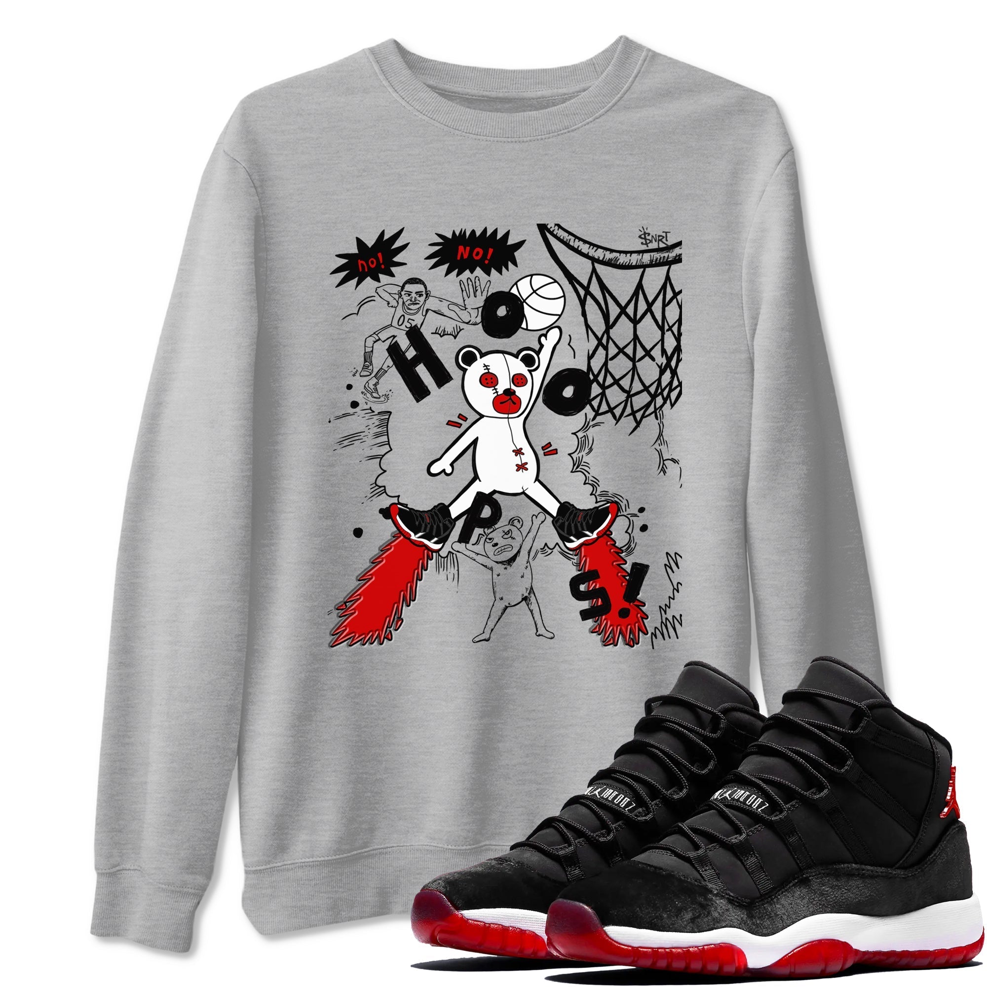 Stop The Bear snkmatch Tees - Air Jordan 11 Bred Velvet