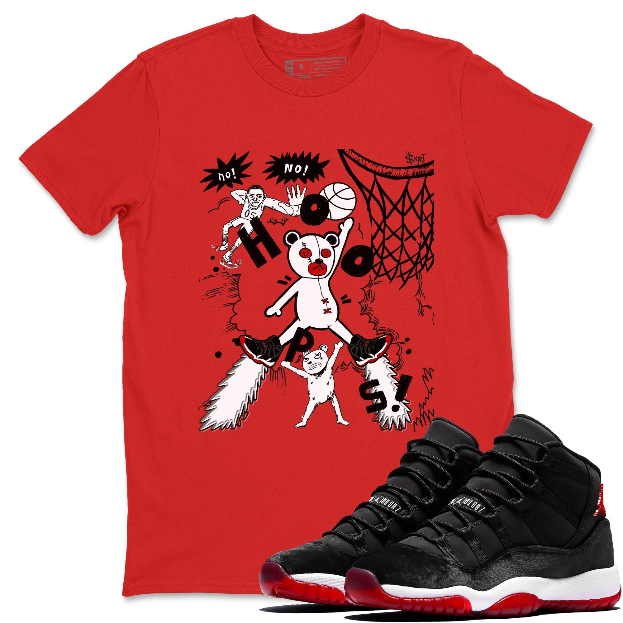 Stop The Bear snkmatch Tees - Air Jordan 11 Bred Velvet