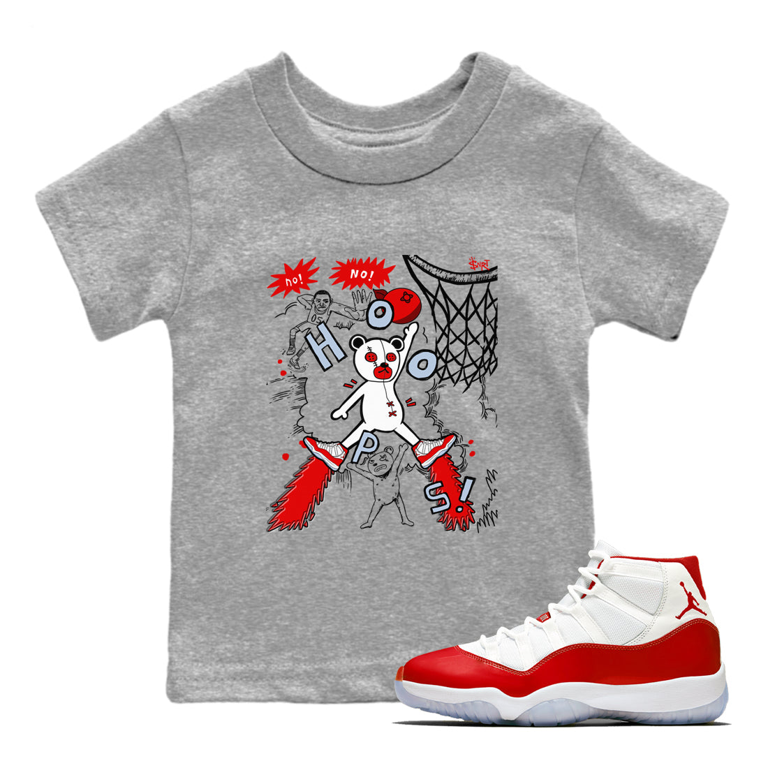 Stop The Bear snkmatch Tees Kids - Air Jordan 11 Cherry