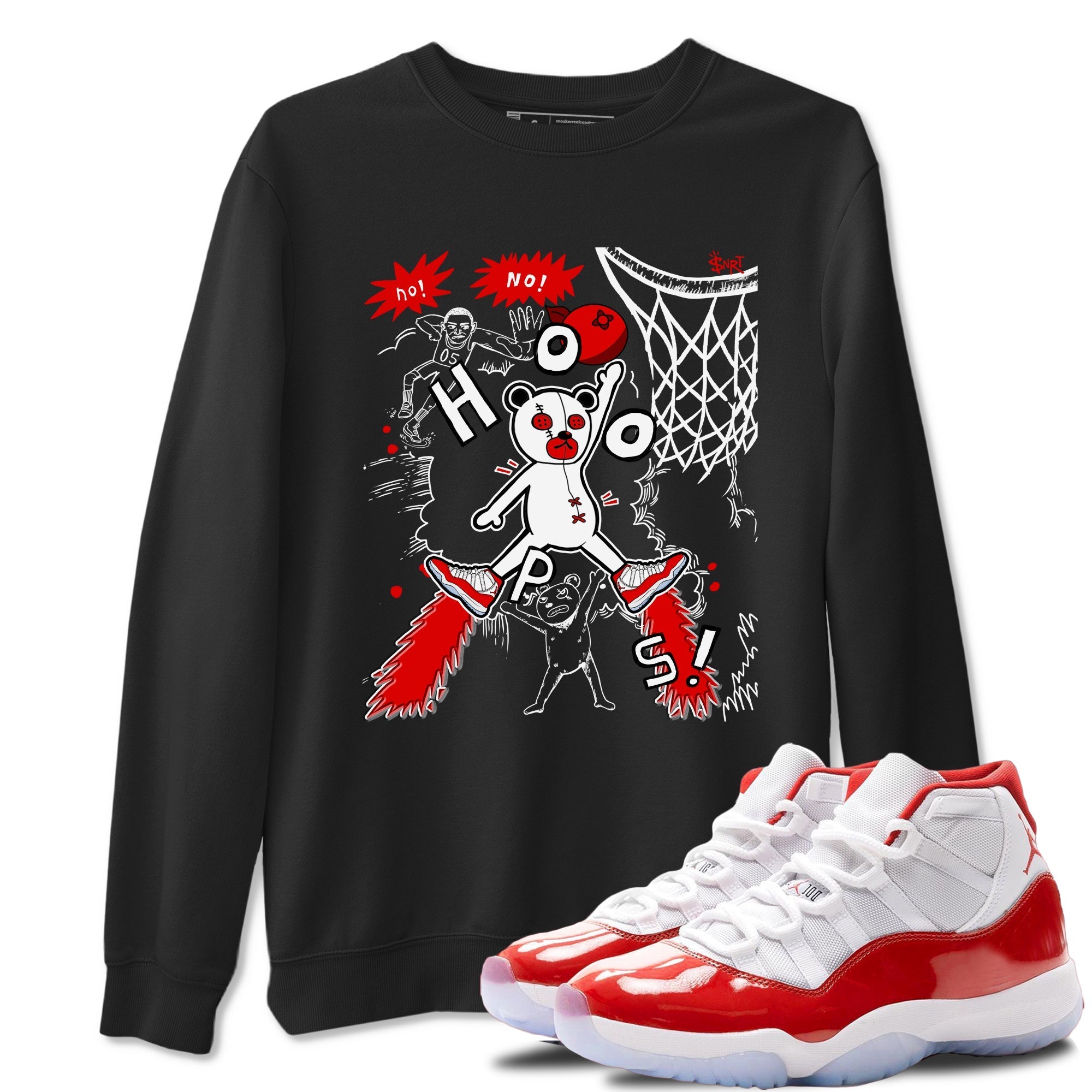 Stop The Bear snkmatch Tees - Air Jordan 11 Cherry