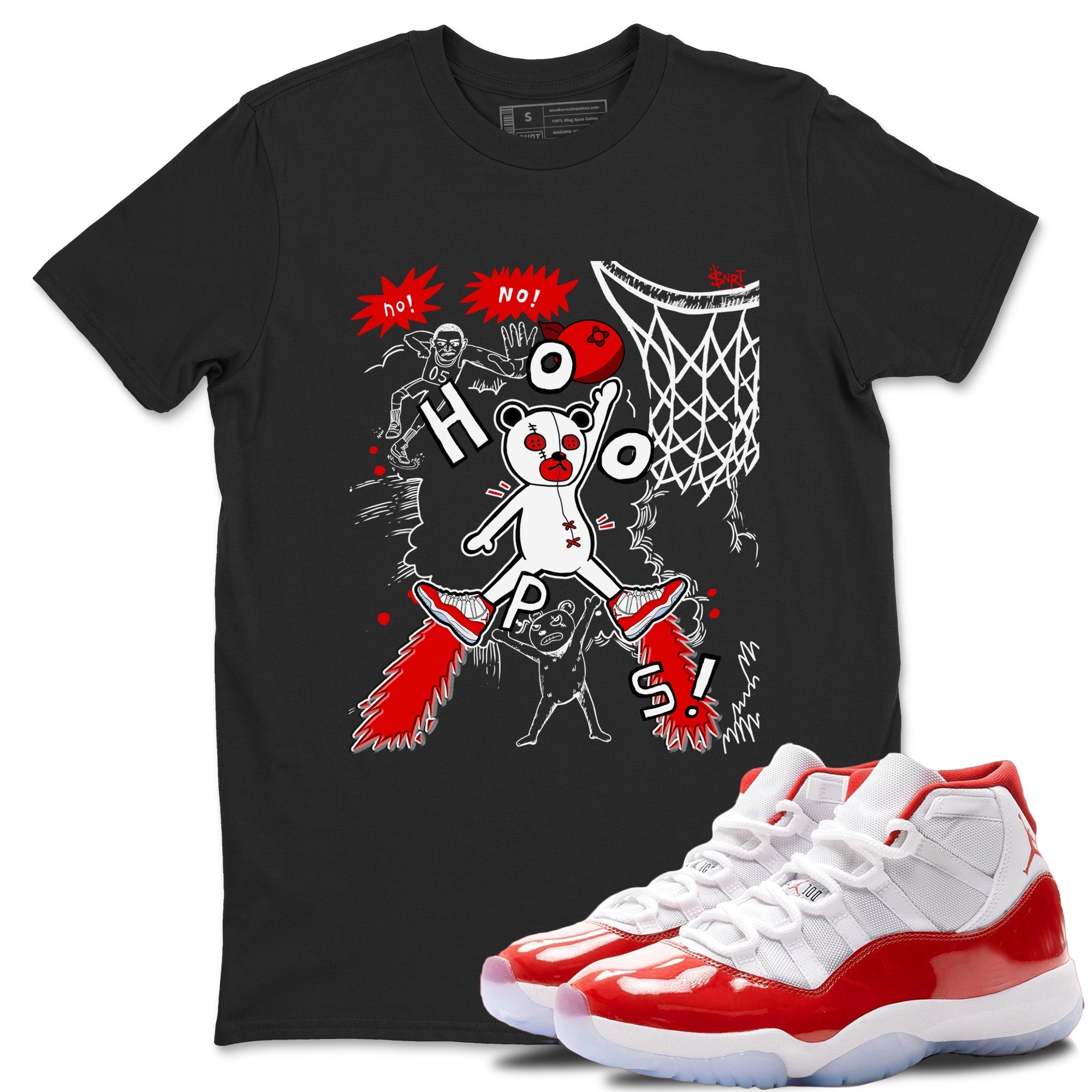 Stop The Bear snkmatch Tees - Air Jordan 11 Cherry