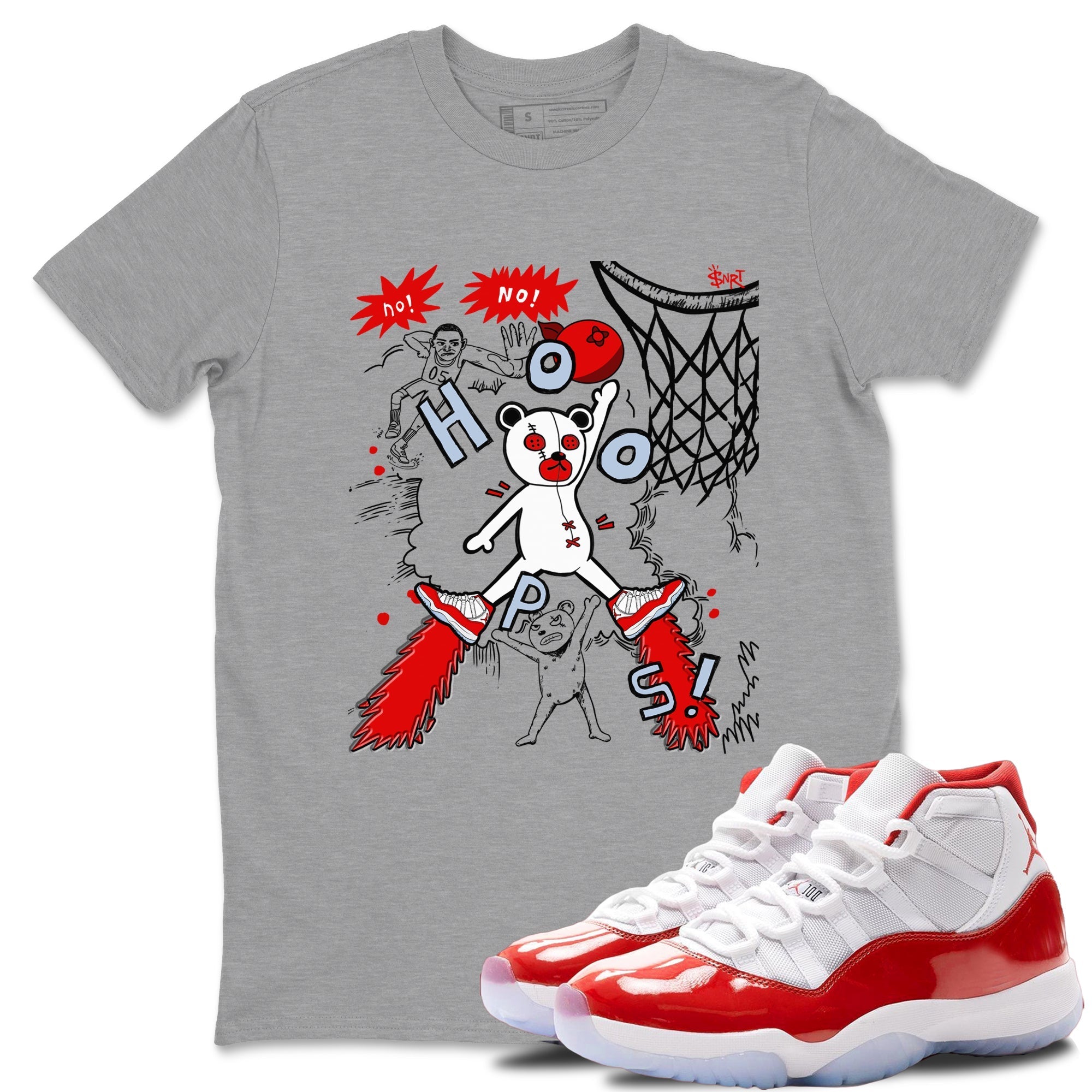 Stop The Bear snkmatch Tees - Air Jordan 11 Cherry