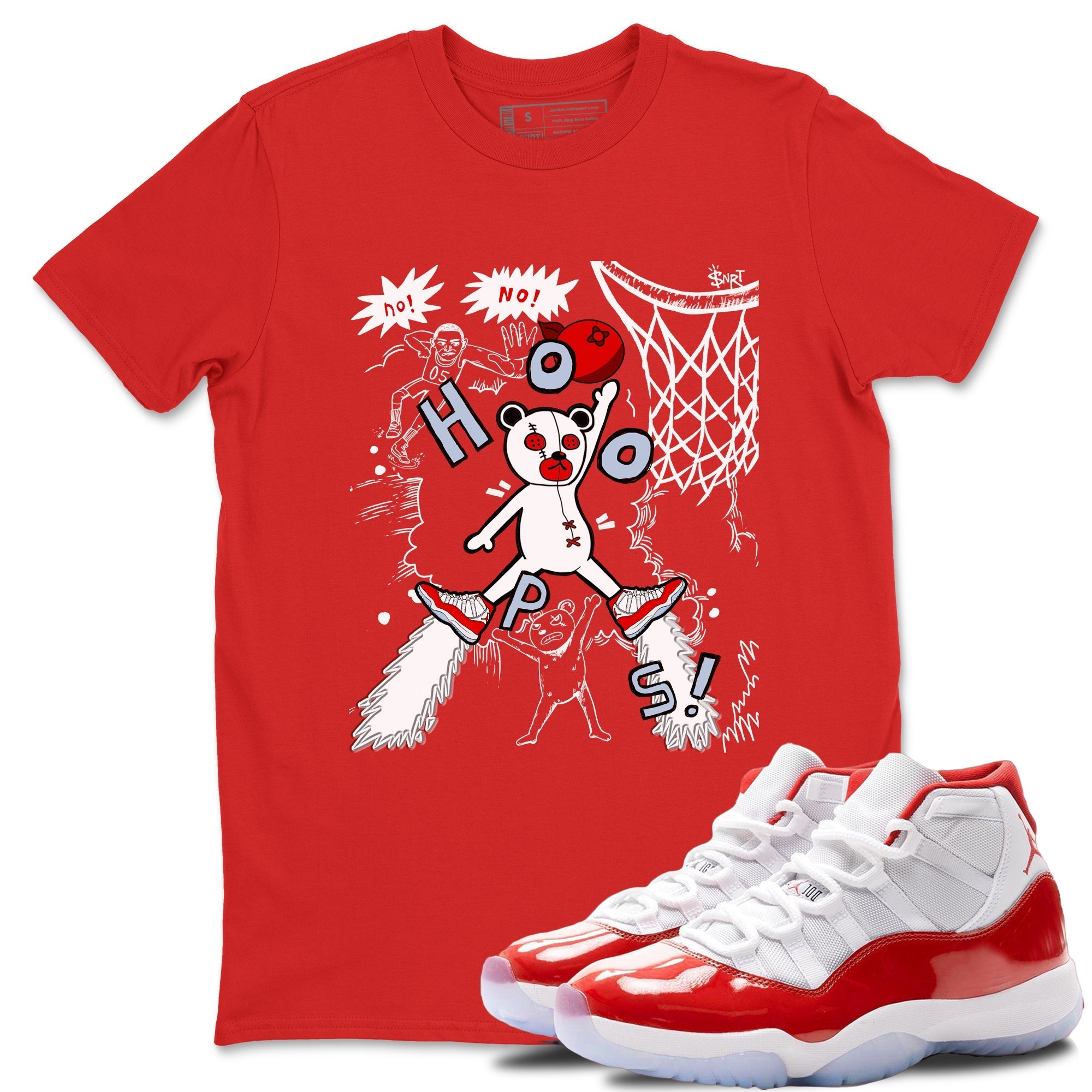 Stop The Bear snkmatch Tees - Air Jordan 11 Cherry