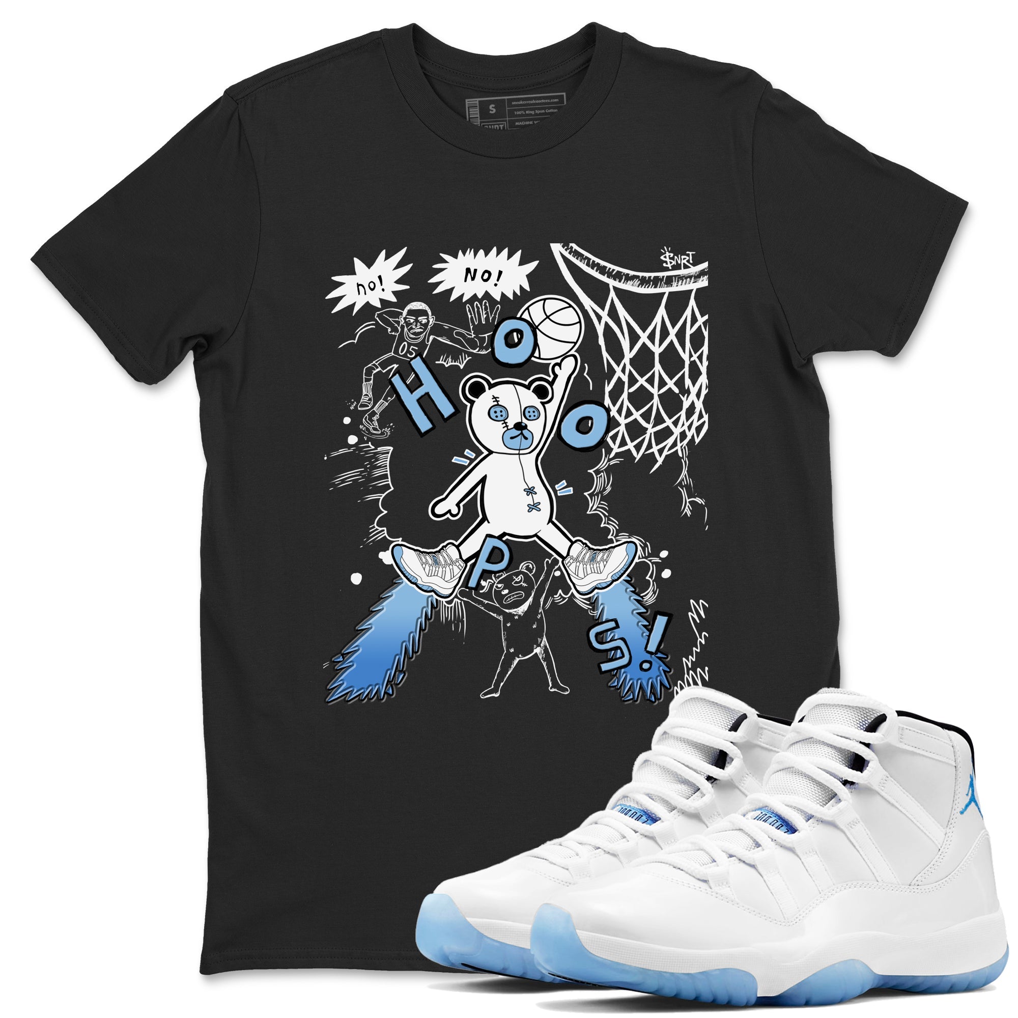 Stop The Bear snkmatch Tees - Air Jordan 11 Legend Blue