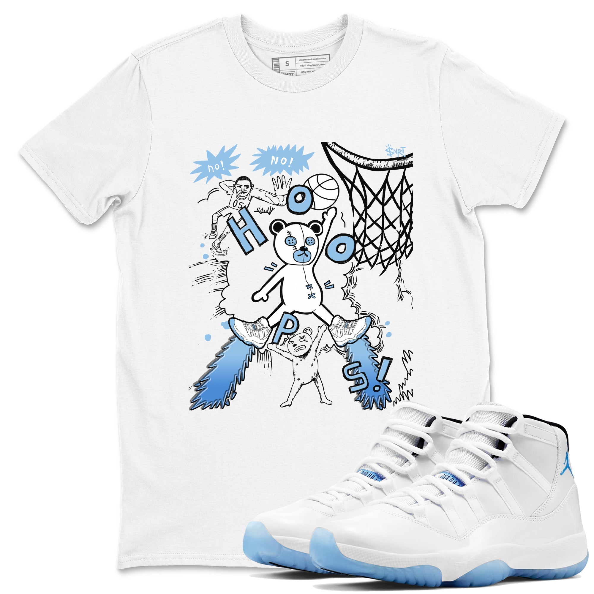Stop The Bear snkmatch Tees - Air Jordan 11 Legend Blue