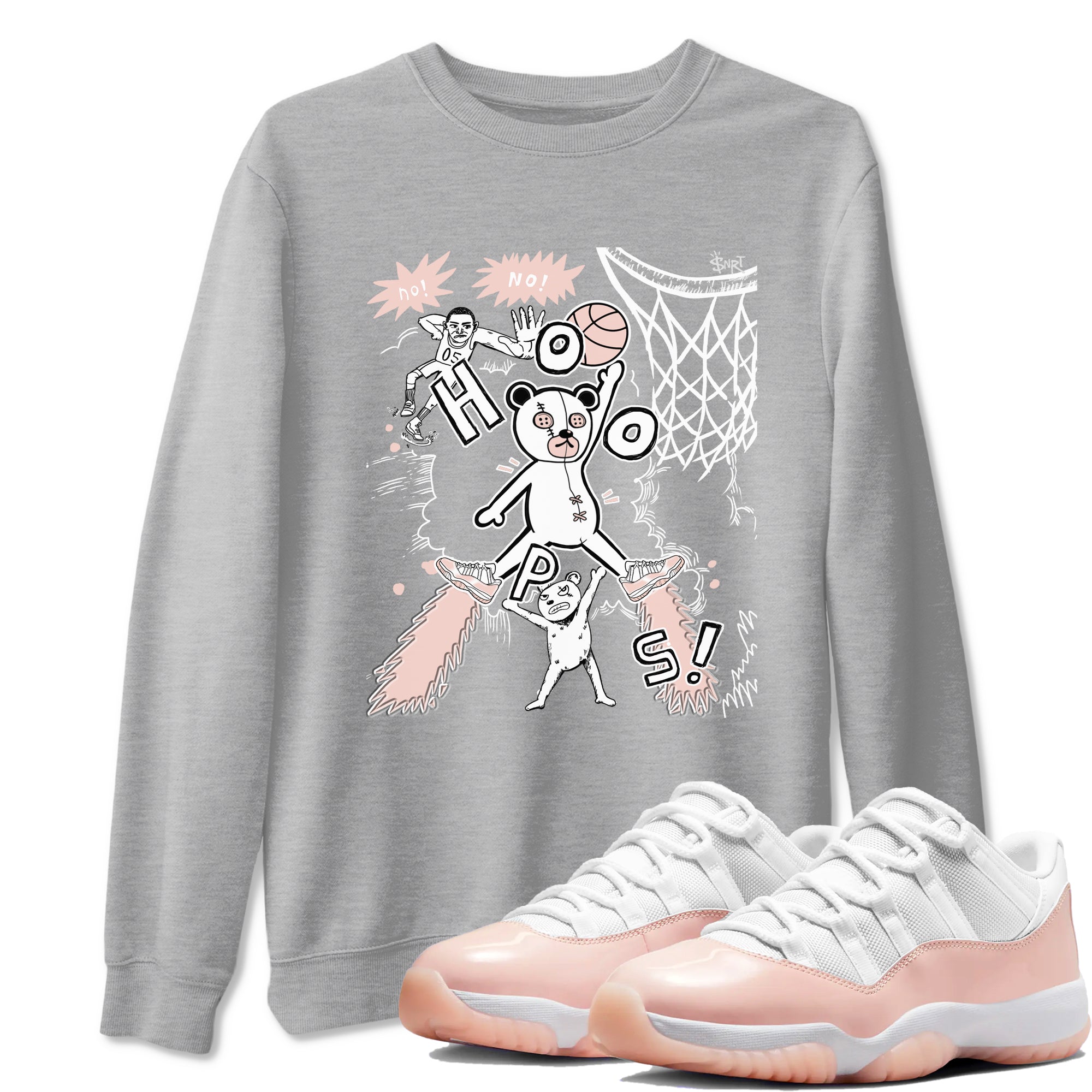 Stop The Bear snkmatch Tees - Air Jordan 11 Legend Pink