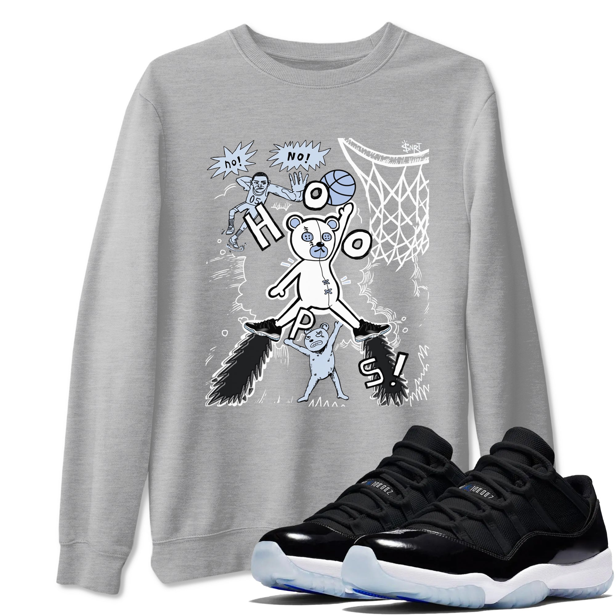 Stop The Bear snkmatch Tees - Air Jordan 11 Black and Varsity Royal