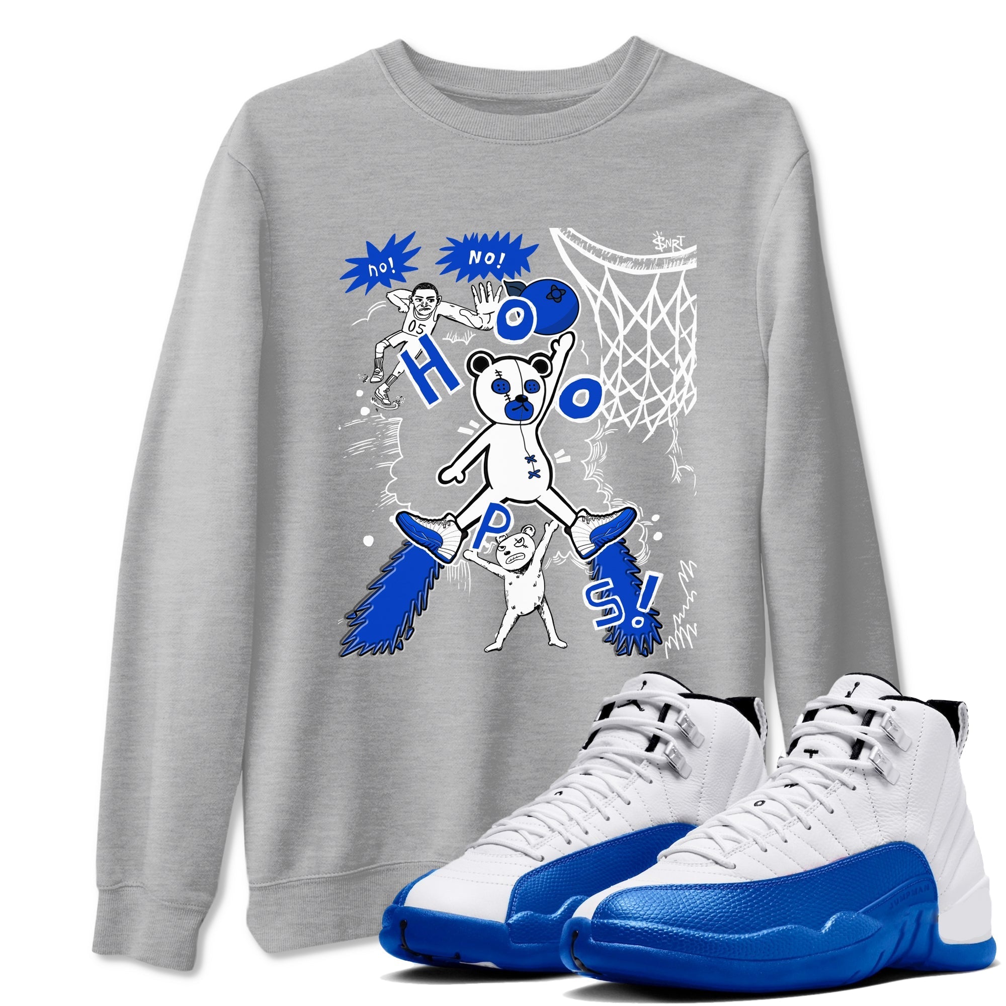 Stop The Bear snkmatch Tees - Air Jordan 12 Blueberry
