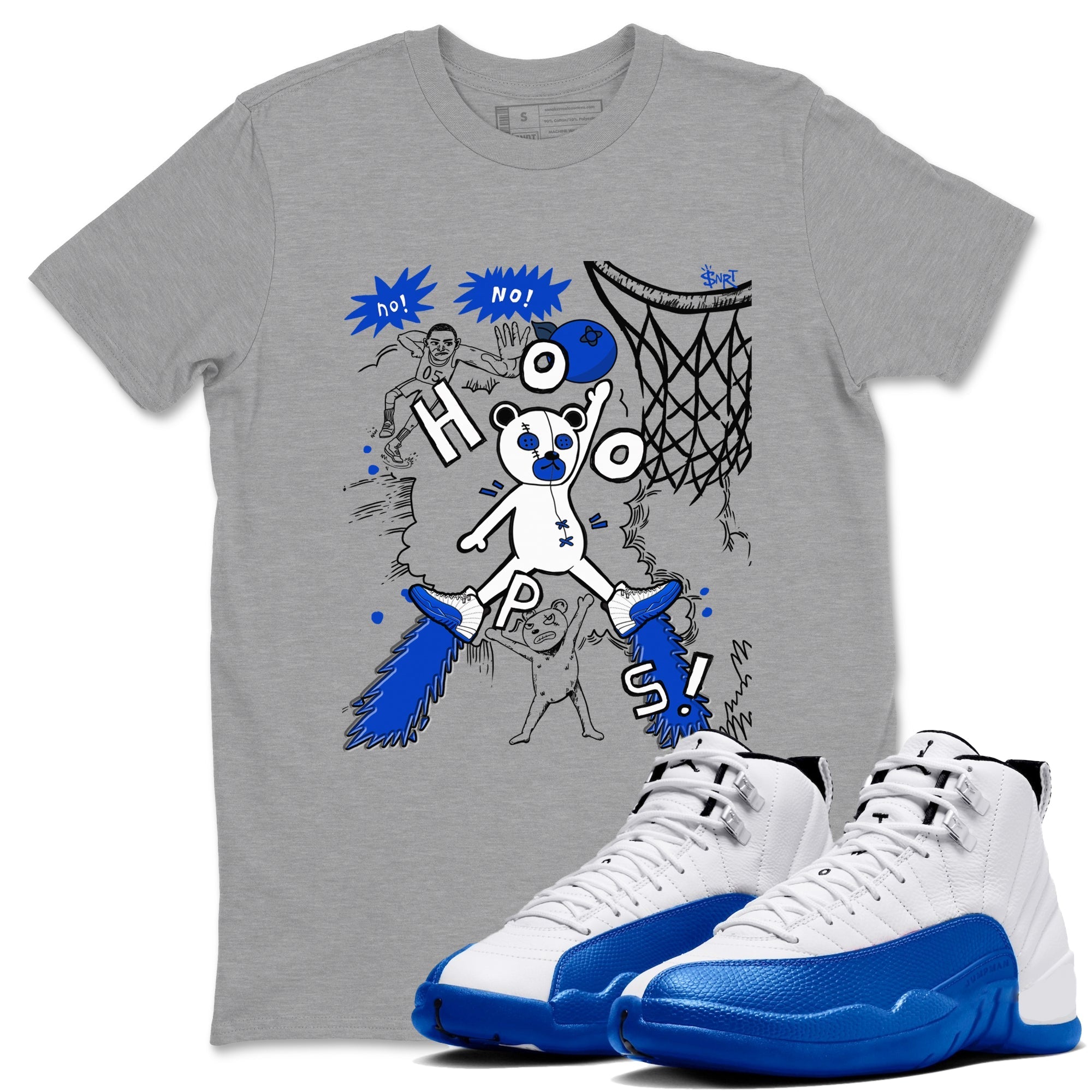Stop The Bear snkmatch Tees - Air Jordan 12 Blueberry