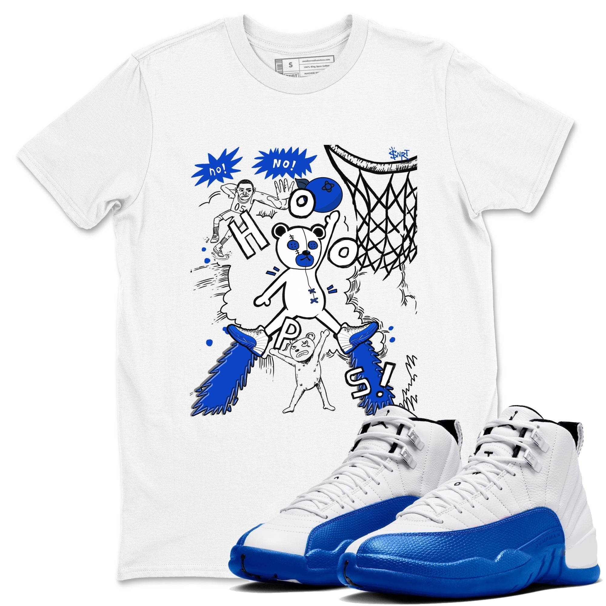 Stop The Bear snkmatch Tees - Air Jordan 12 Blueberry