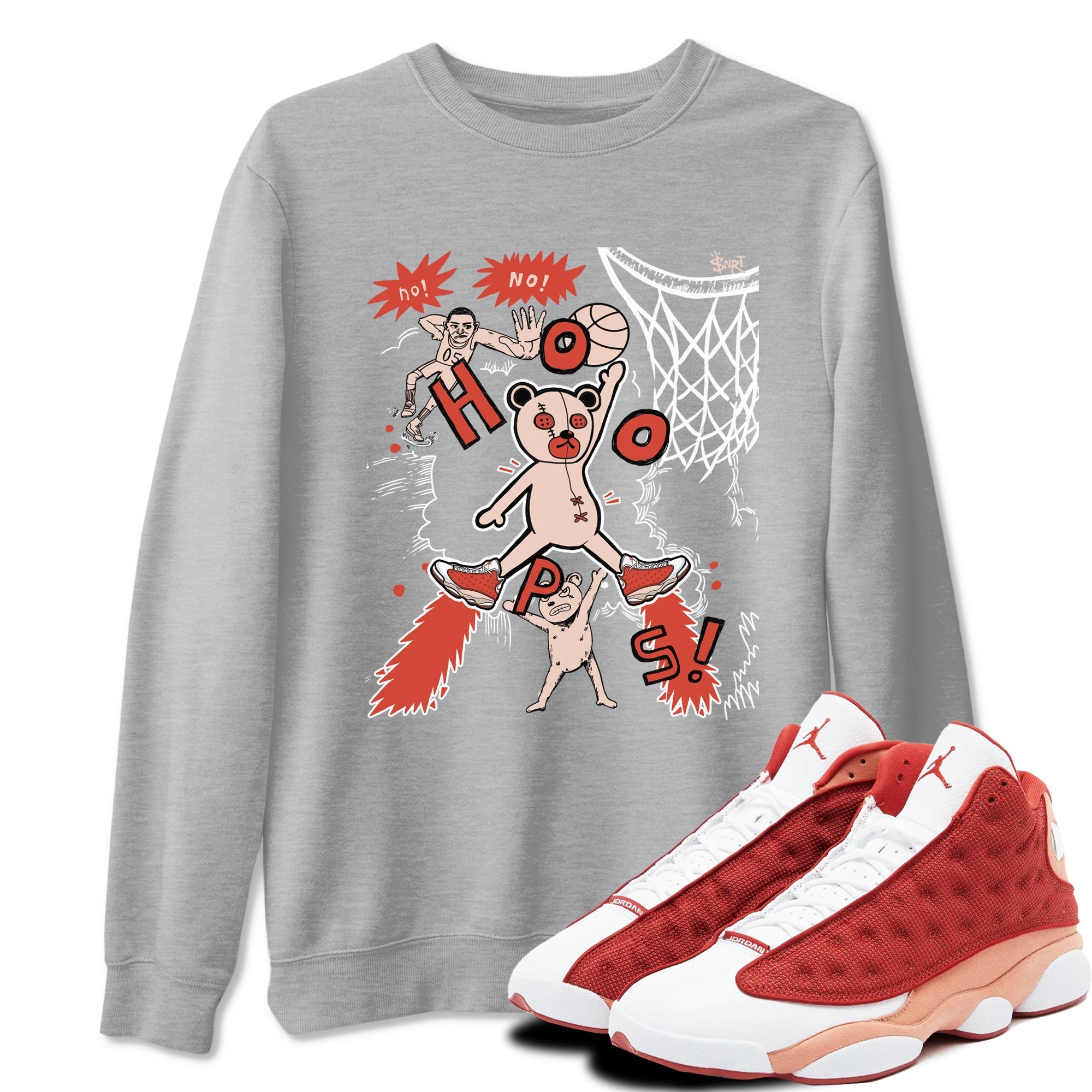 Stop The Bear snkmatch Tees - Air Jordan 13 Dune Red