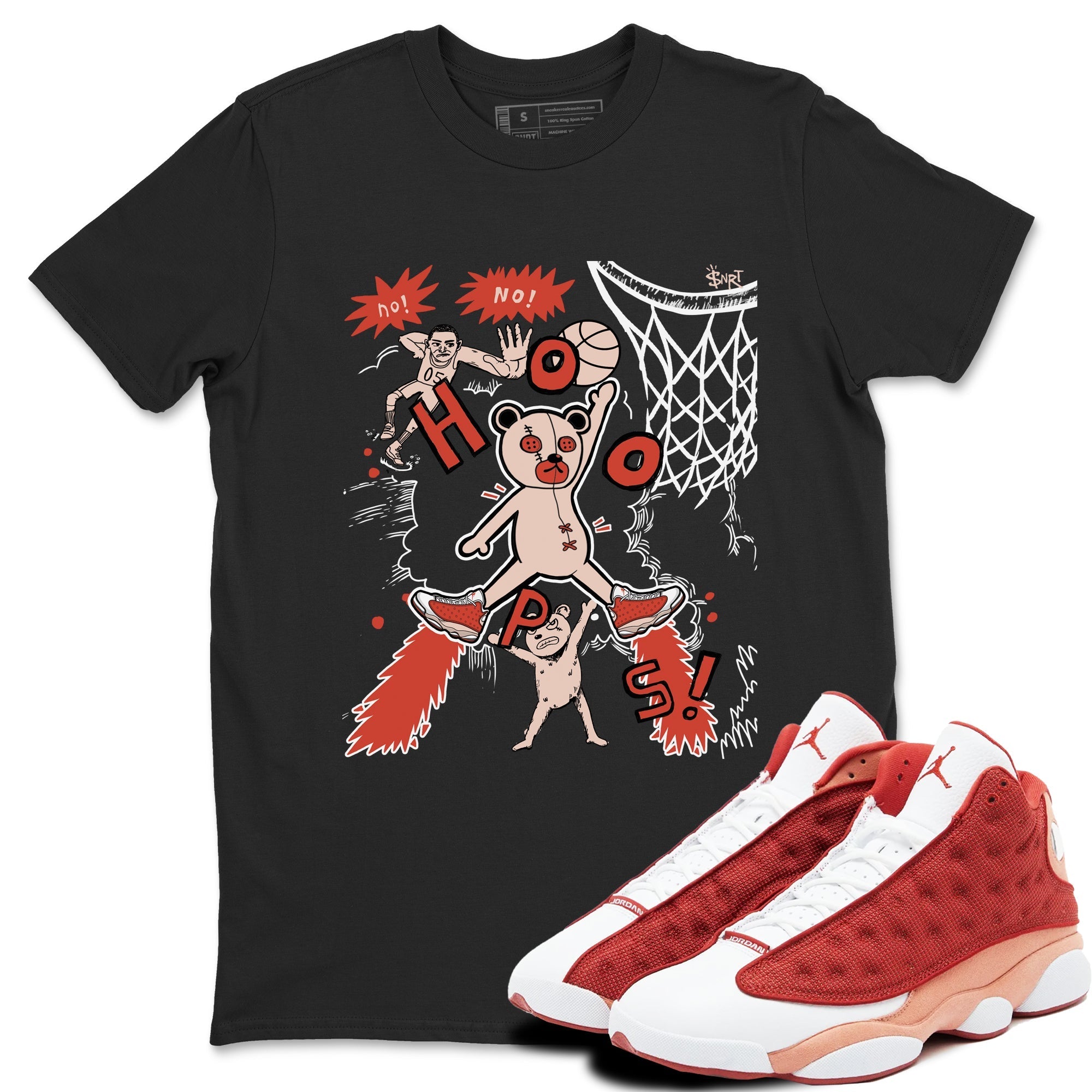 Stop The Bear snkmatch Tees - Air Jordan 13 Dune Red