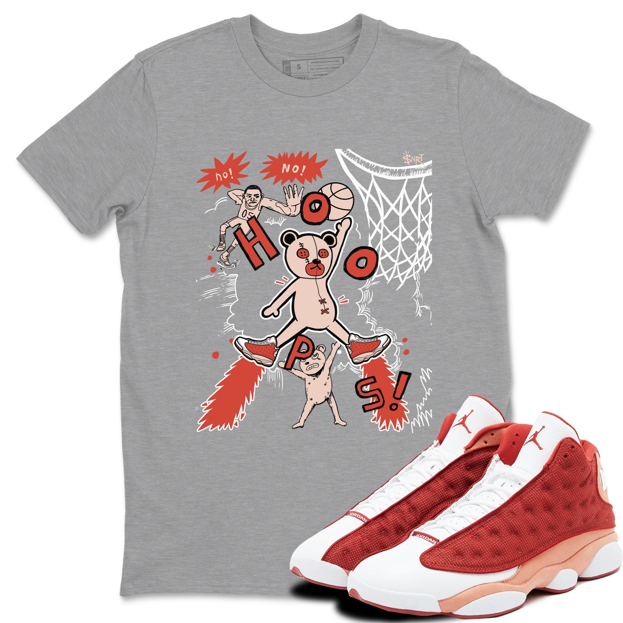Stop The Bear snkmatch Tees - Air Jordan 13 Dune Red