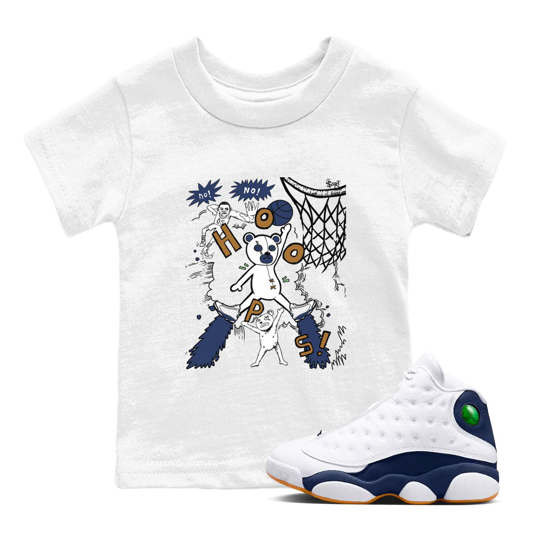 Stop The Bear snkmatch Tees Kids - Air Jordan 13 Midnight Navy