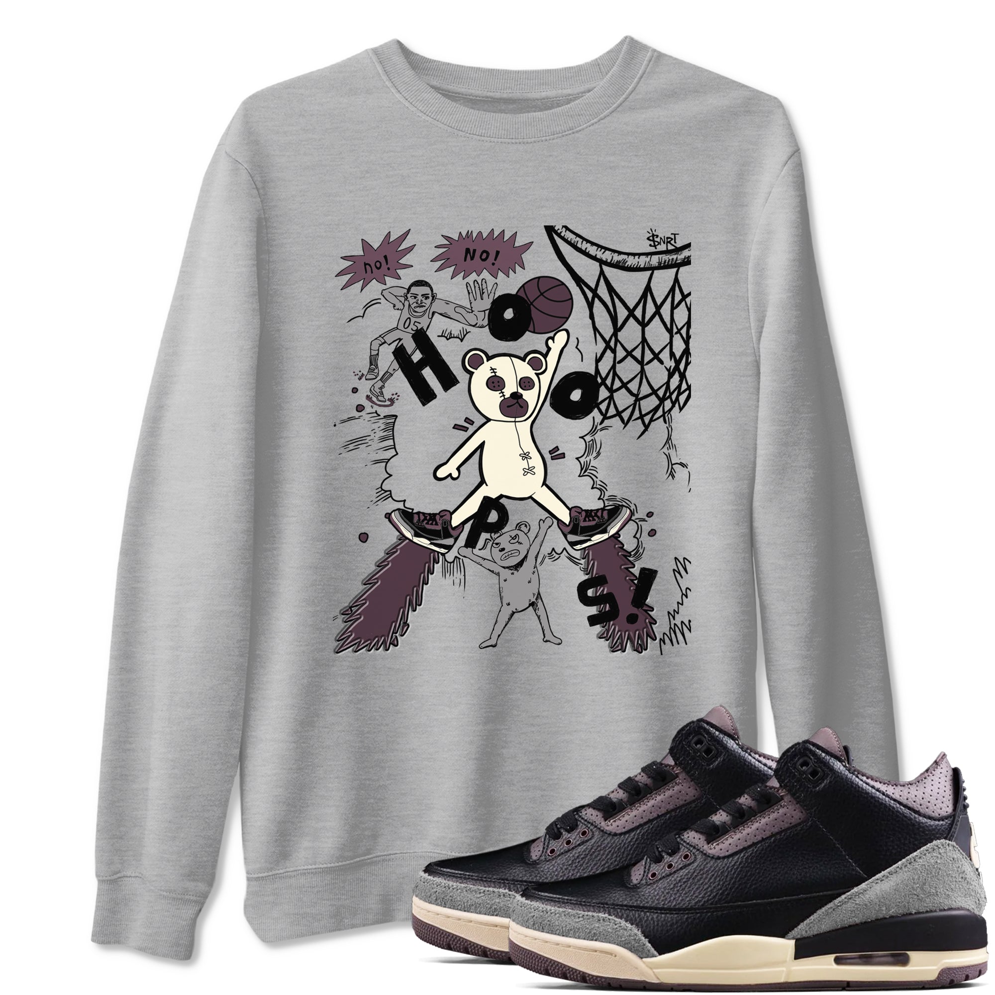 Stop The Bear snkmatch Tees - Air Jordan 3 A Ma Maniere x Black