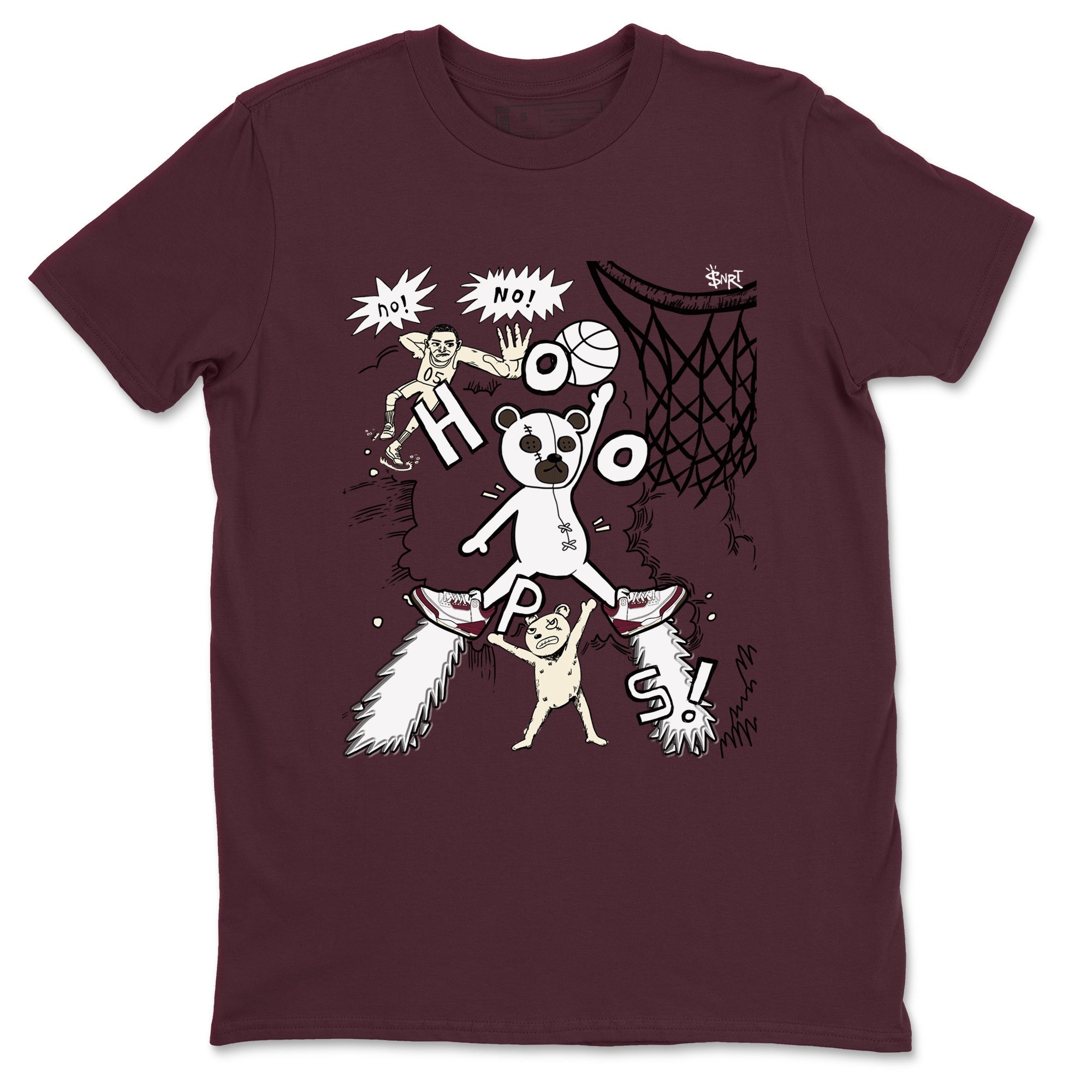 Stop The Bear snkmatch Tees - Air Jordan 3 A Ma Maniere x Burgundy Crush