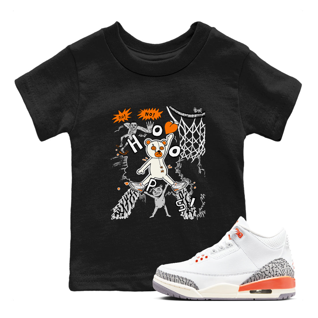 Stop The Bear snkmatch Tees Kids - Air Jordan 3 Georgia Peach