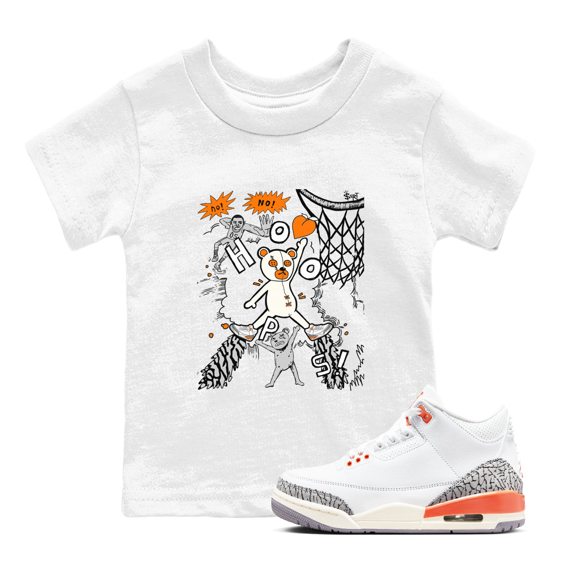 Stop The Bear snkmatch Tees Kids - Air Jordan 3 Georgia Peach