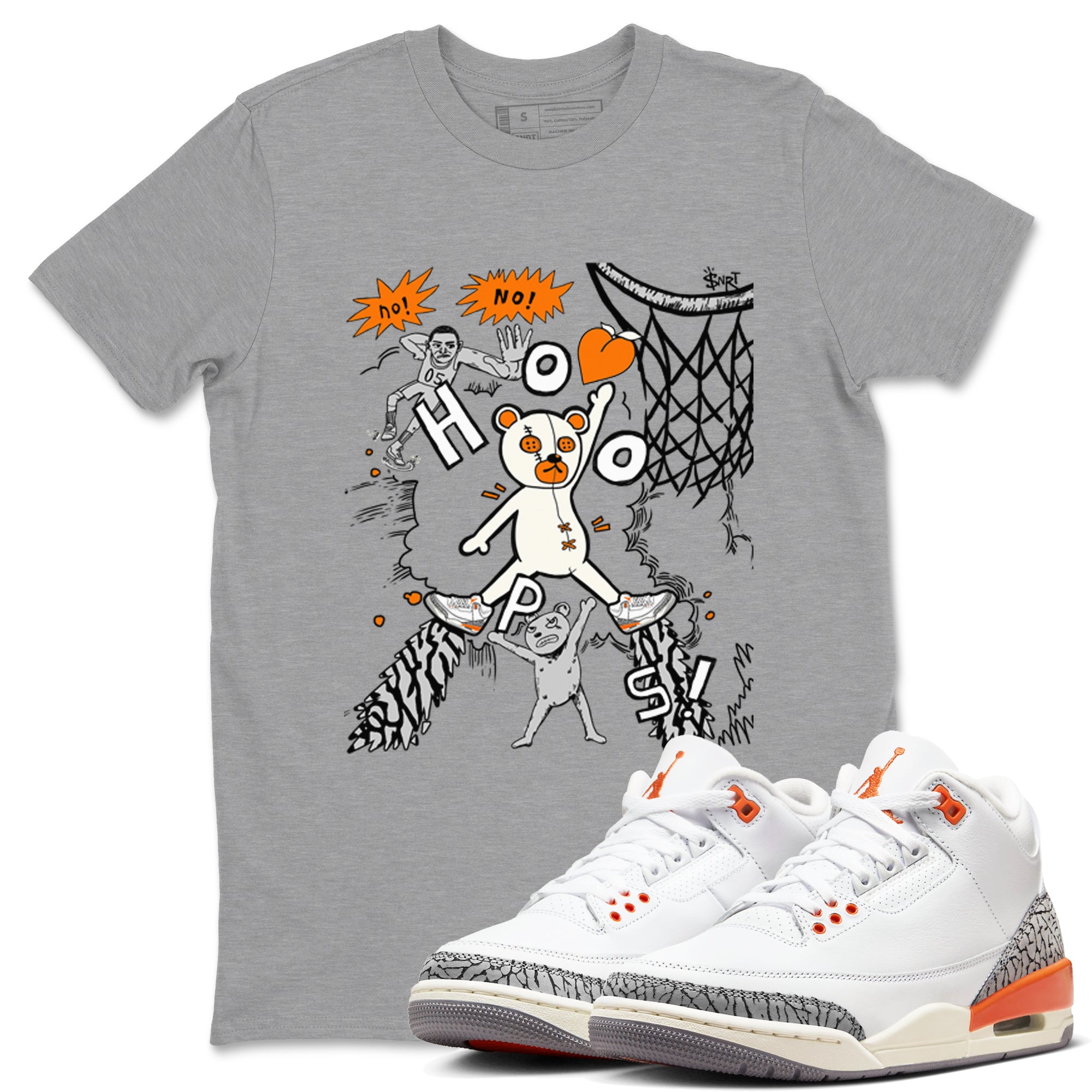 Stop The Bear snkmatch Tees - Air Jordan 3 Georgia Peach