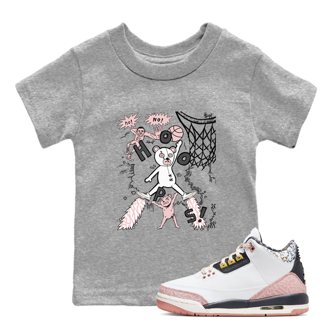 Stop The Bear snkmatch Tees Kids - Air Jordan 3 Vintage Floral
