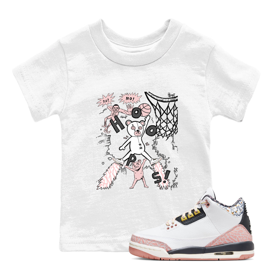 Stop The Bear snkmatch Tees Kids - Air Jordan 3 Vintage Floral