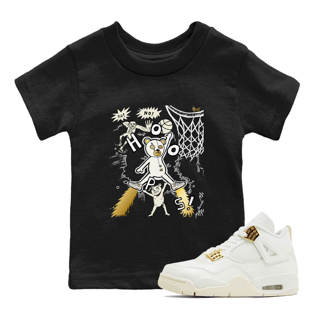 Stop The Bear snkmatch Tees Kids - Air Jordan 4 Sail 2024