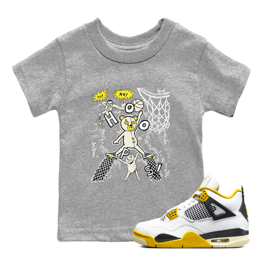Stop The Bear snkmatch Tees Kids - Air Jordan 4 Vivid Sulfur