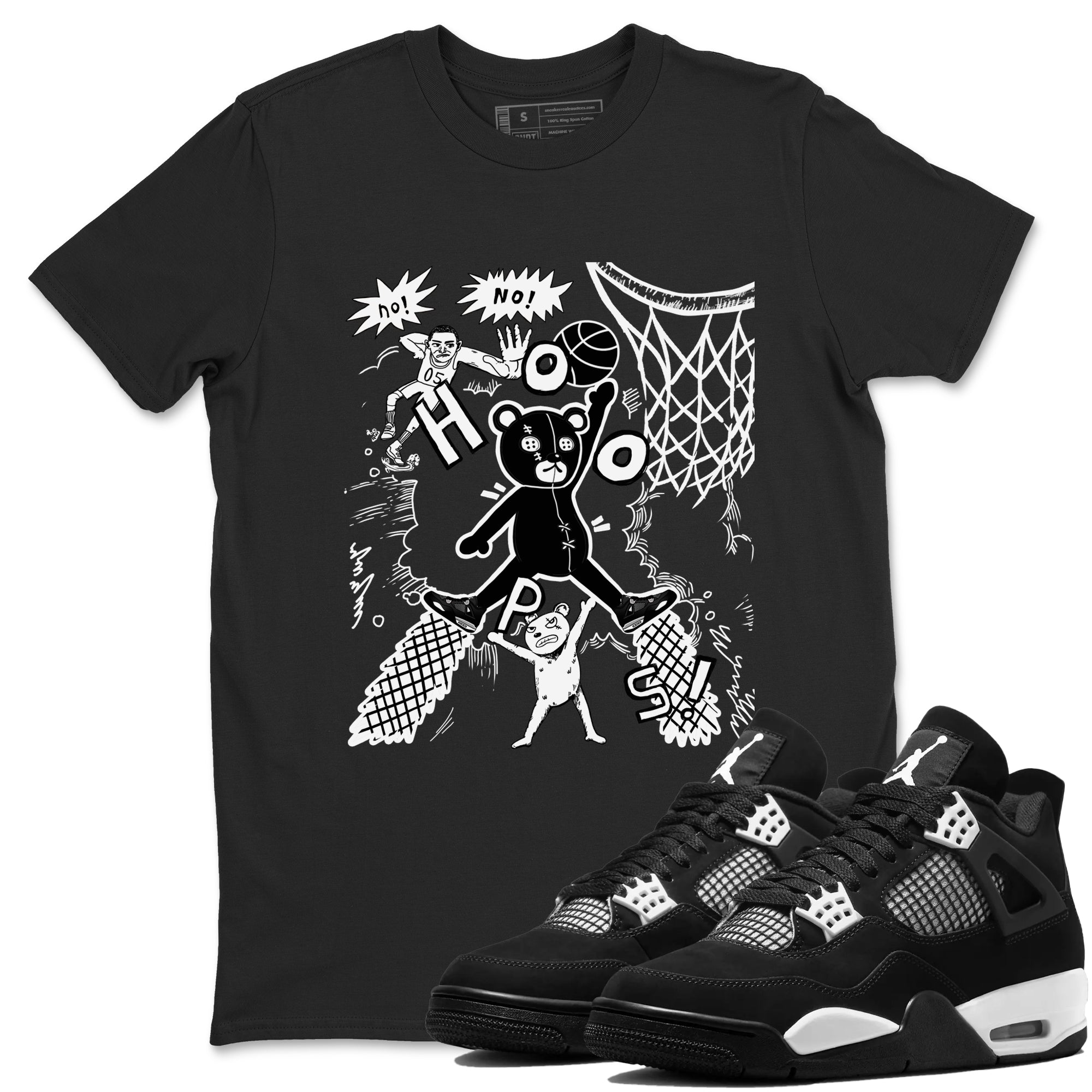 Stop The Bear snkmatch Tees - Air Jordan 4 White Thunder
