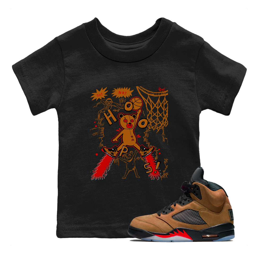 Stop The Bear snkmatch Tees Kids - Air Jordan 5 Archaeo Brown