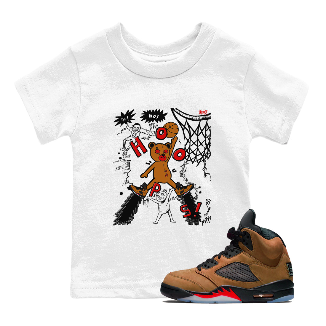 Stop The Bear snkmatch Tees Kids - Air Jordan 5 Archaeo Brown