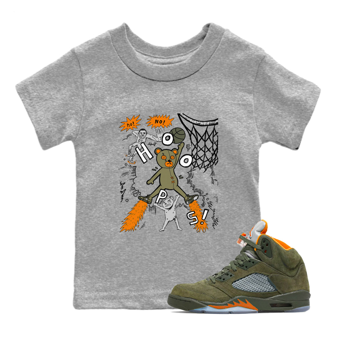 Stop The Bear snkmatch Tees Kids - Air Jordan 5 Olive