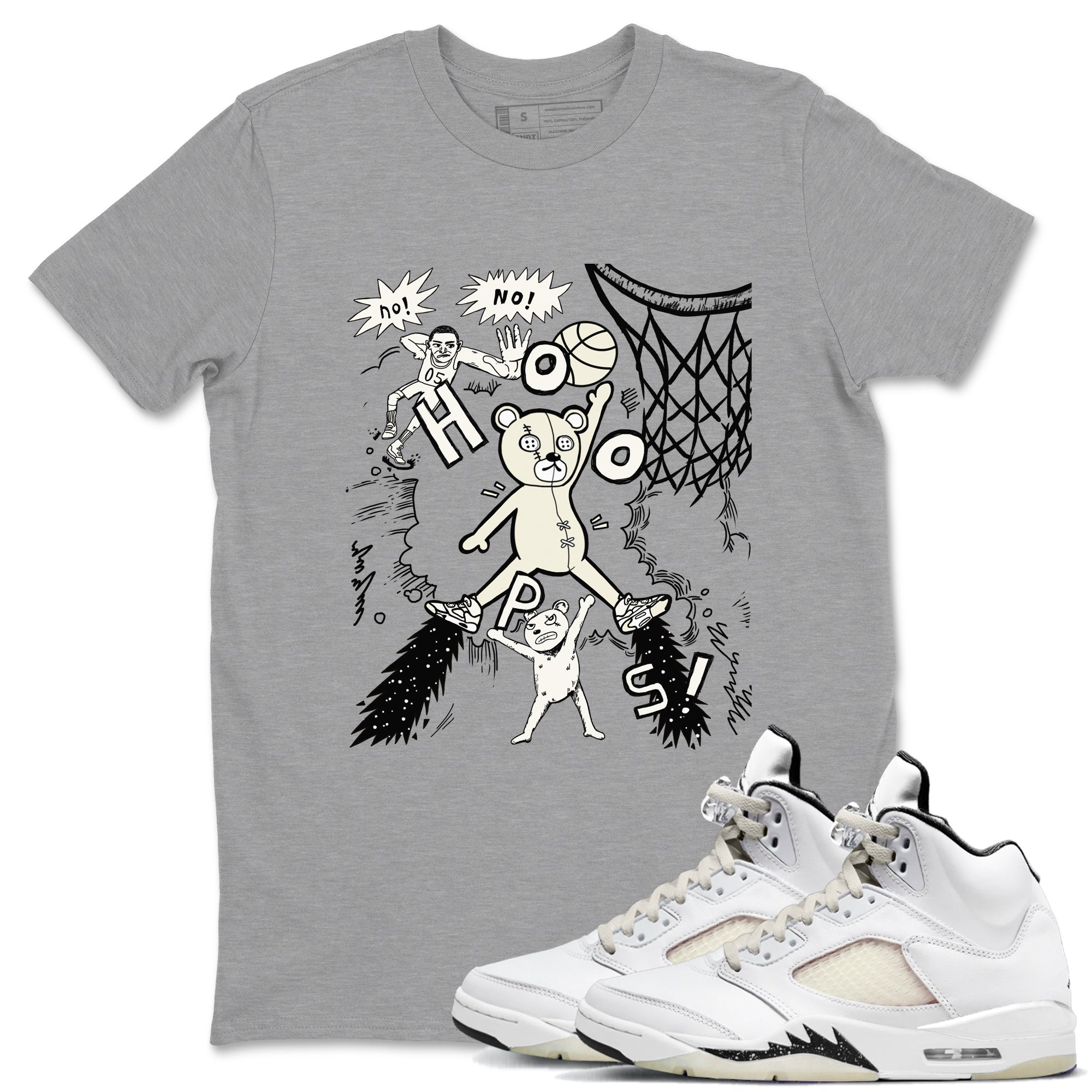 Stop The Bear snkmatch Tees - Air Jordan 5 Sail