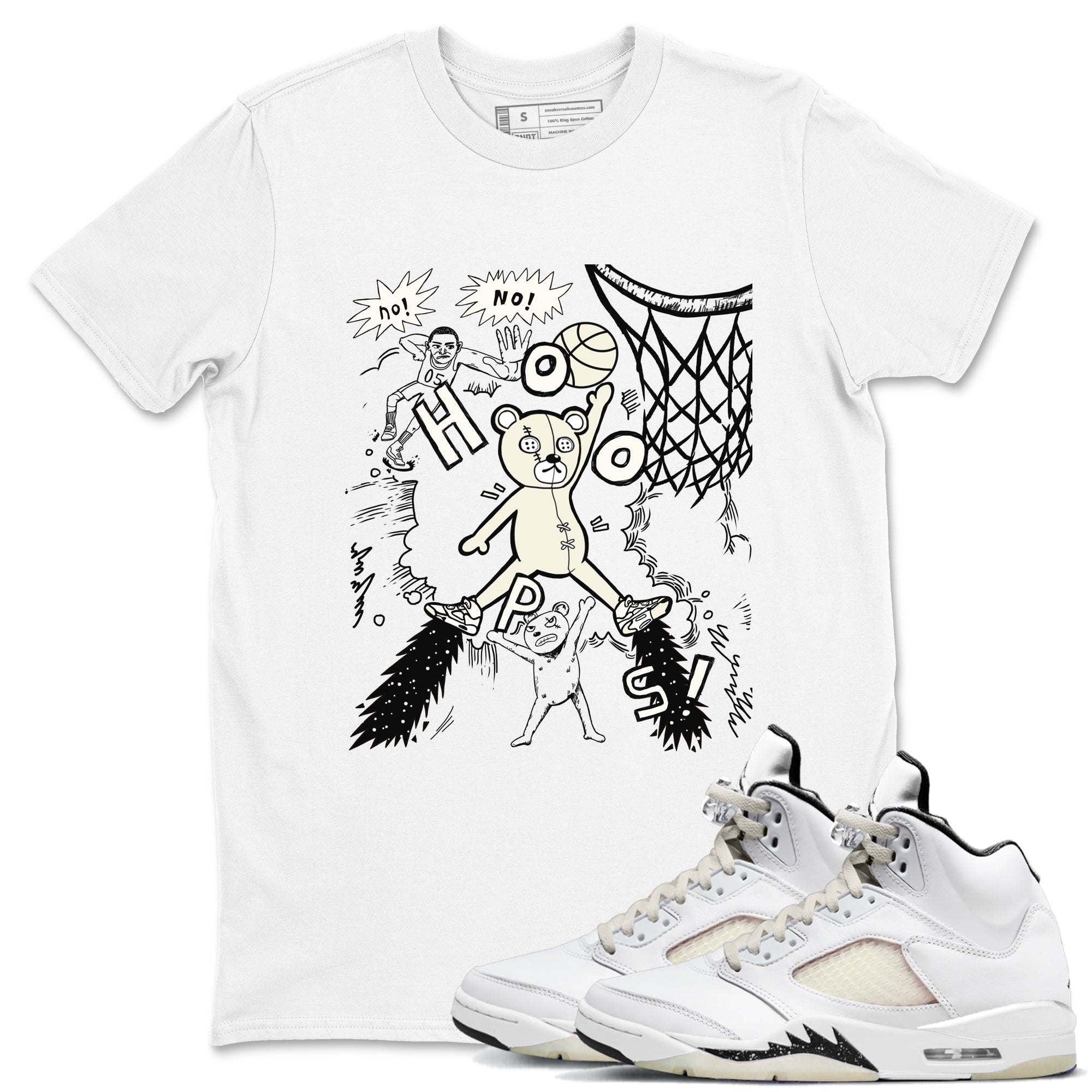 Stop The Bear snkmatch Tees - Air Jordan 5 Sail