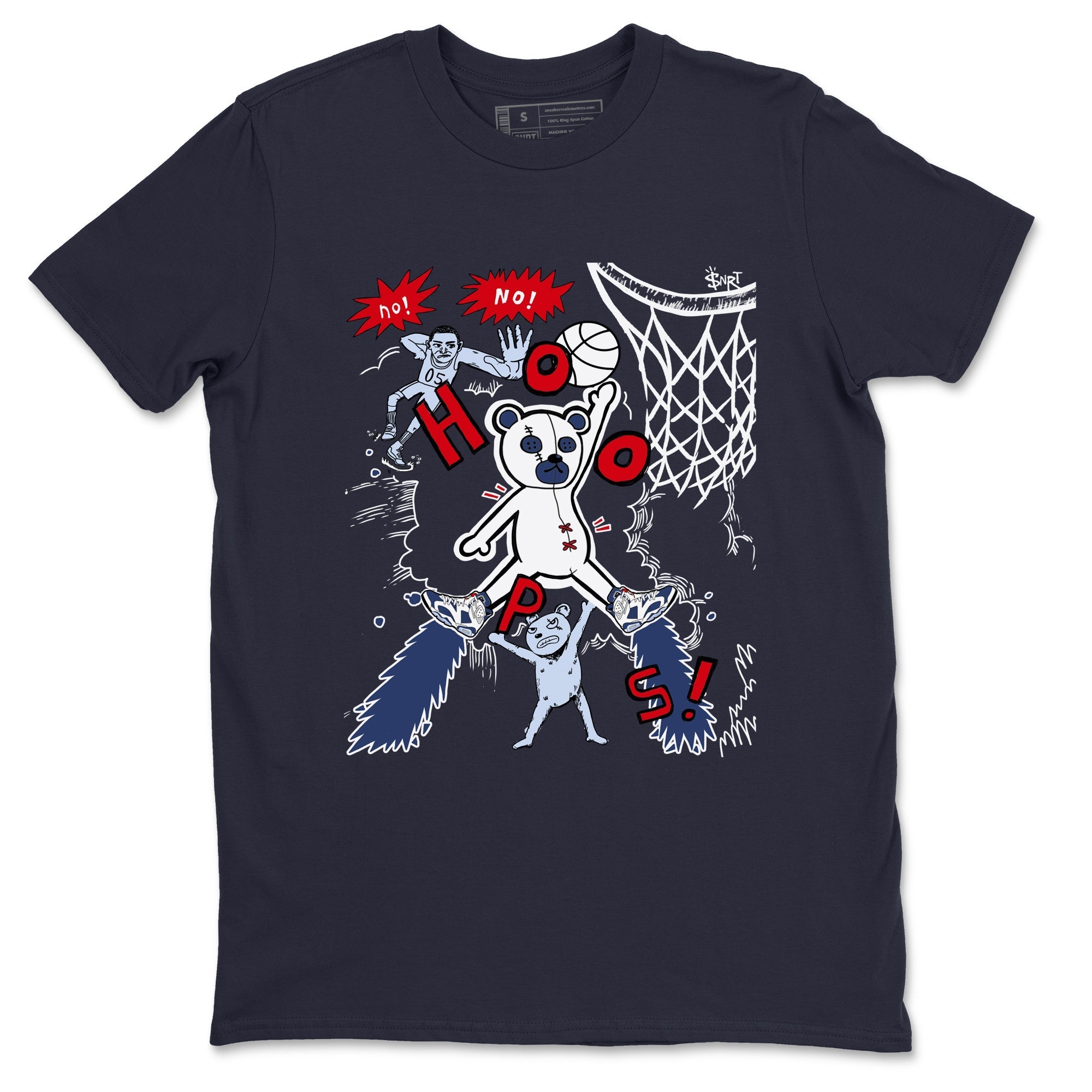 Stop The Bear snkmatch Tees - Air Jordan 6 White And Midnight Navy