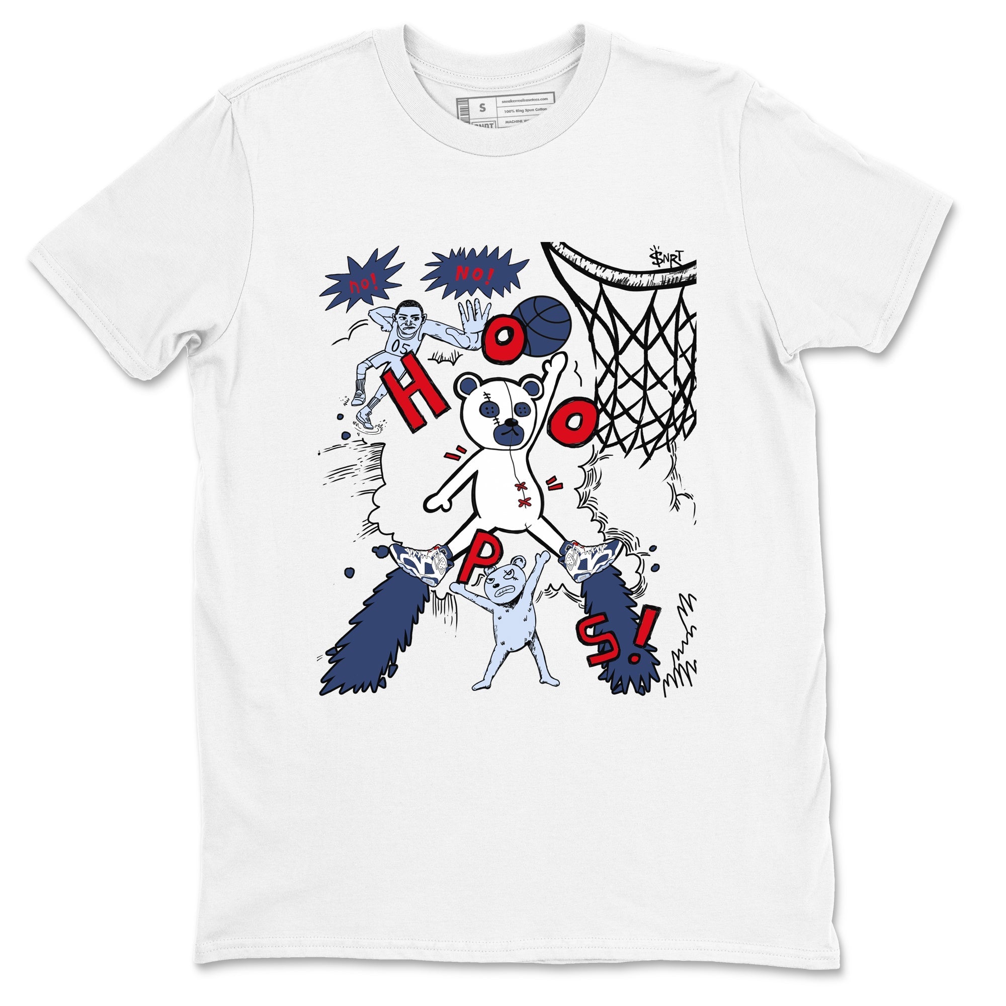 Stop The Bear snkmatch Tees - Air Jordan 6 White And Midnight Navy