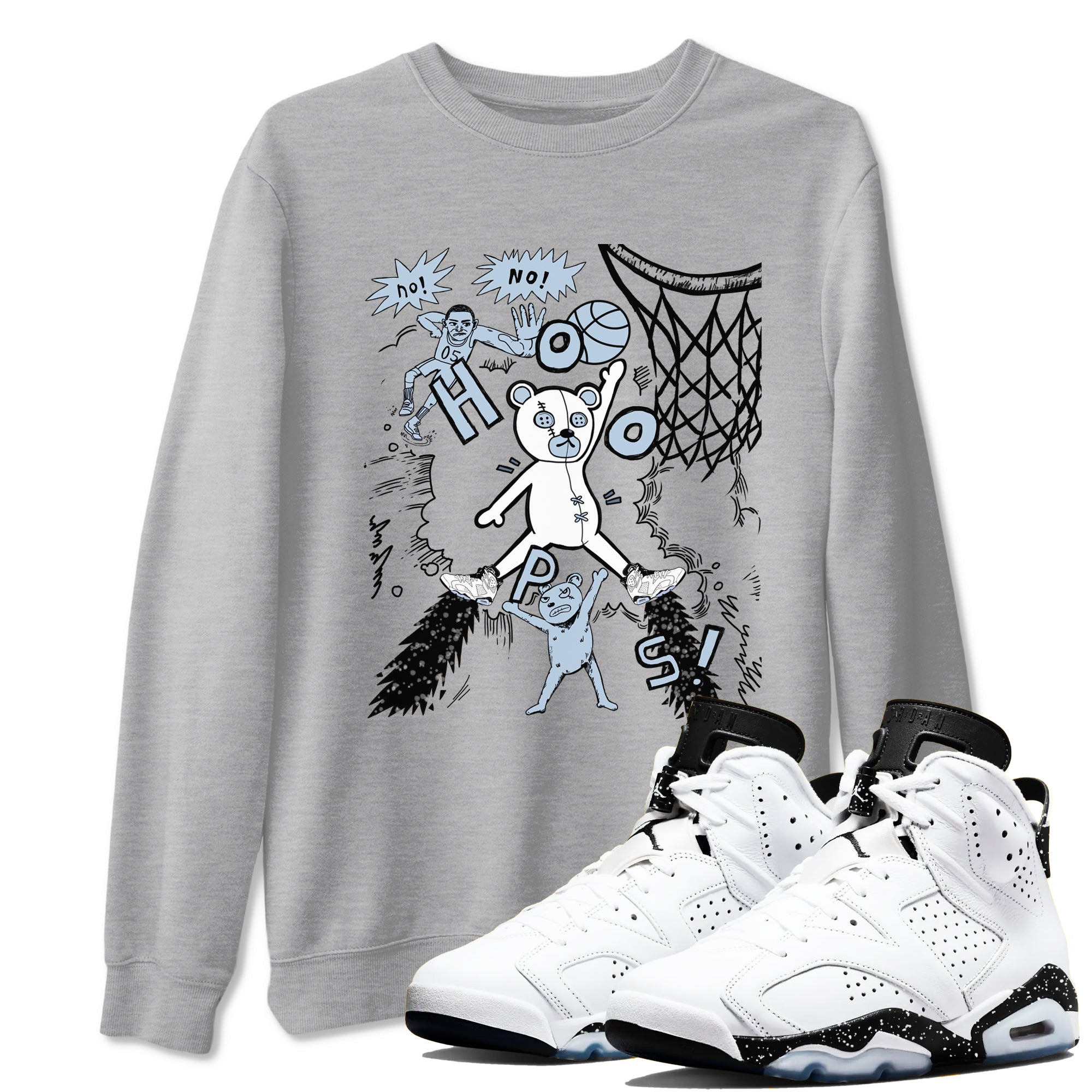Stop The Bear snkmatch Tees - Air Jordan 6 White Black