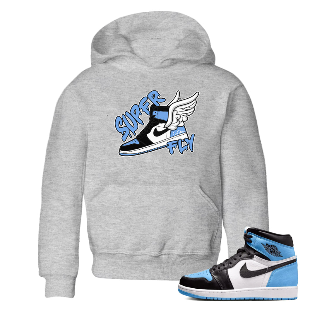 Super Fly Kids Tops - Air Jordan 1 UNC Toe