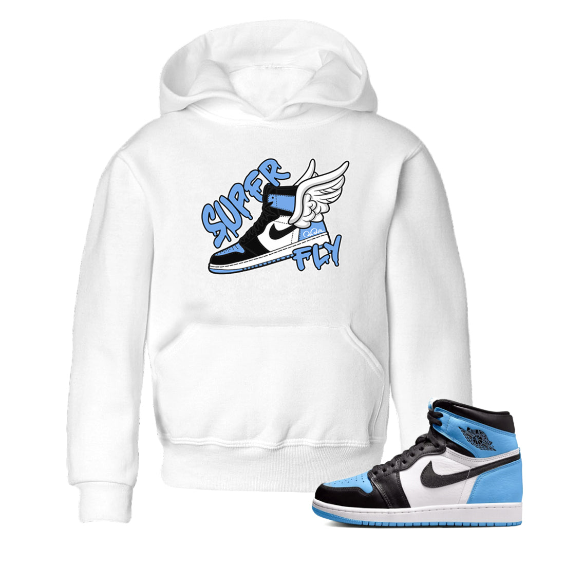 Super Fly Kids Tops - Air Jordan 1 UNC Toe