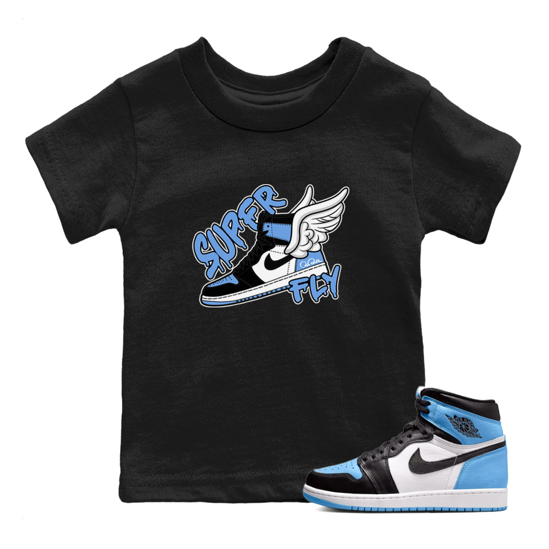 Super Fly Kids Tops - Air Jordan 1 UNC Toe
