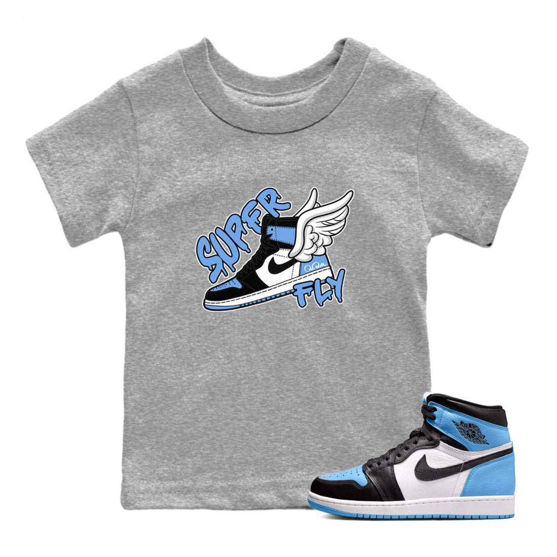Super Fly Kids Tops - Air Jordan 1 UNC Toe