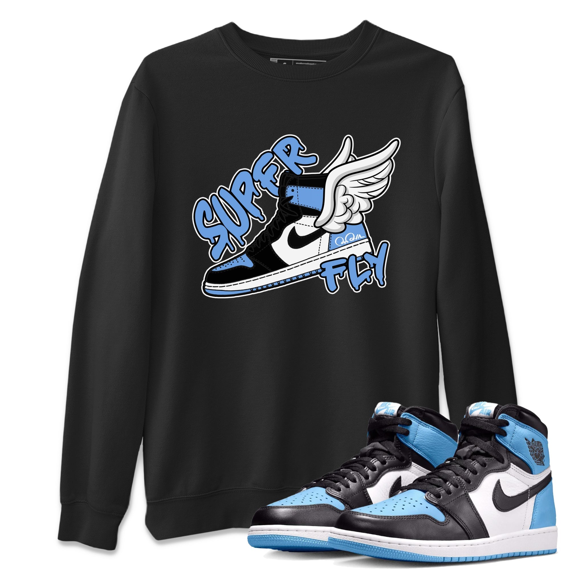 Super Fly Unisex Tops - Air Jordan 1 UNC Toe