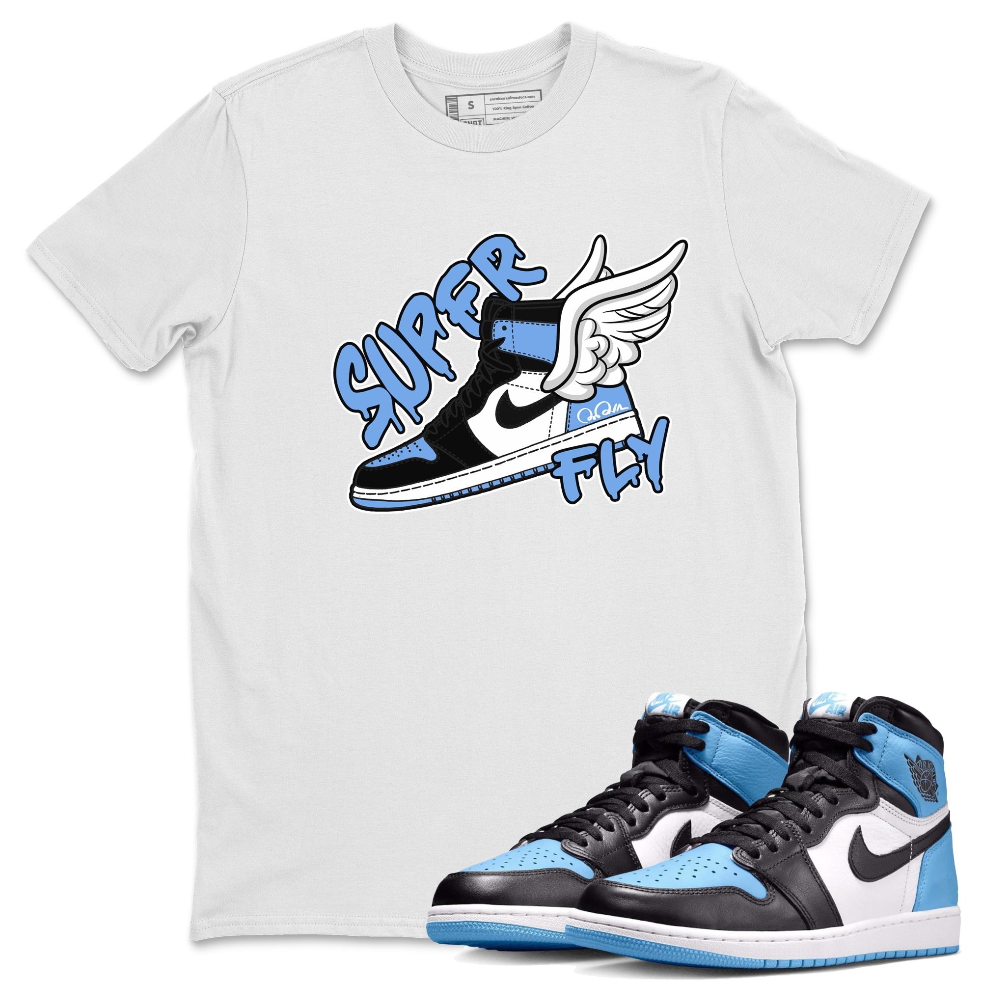 Super Fly Unisex Tops - Air Jordan 1 UNC Toe