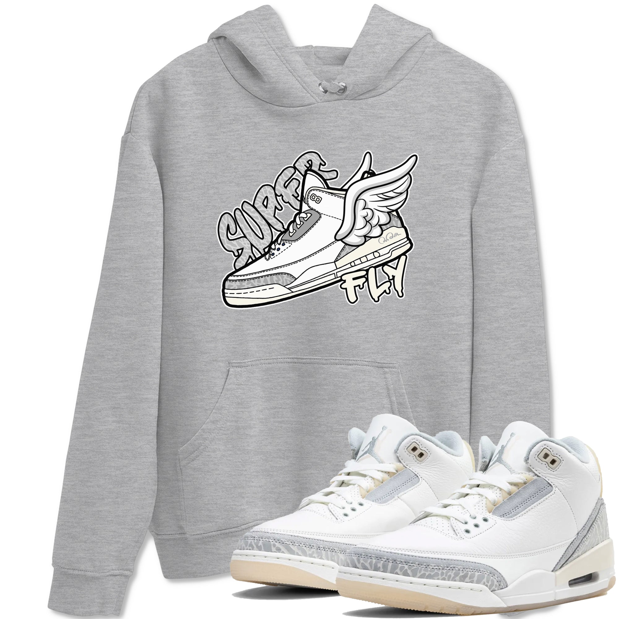Super Fly snkmatch Tees - Air Jordan 3 Ivory