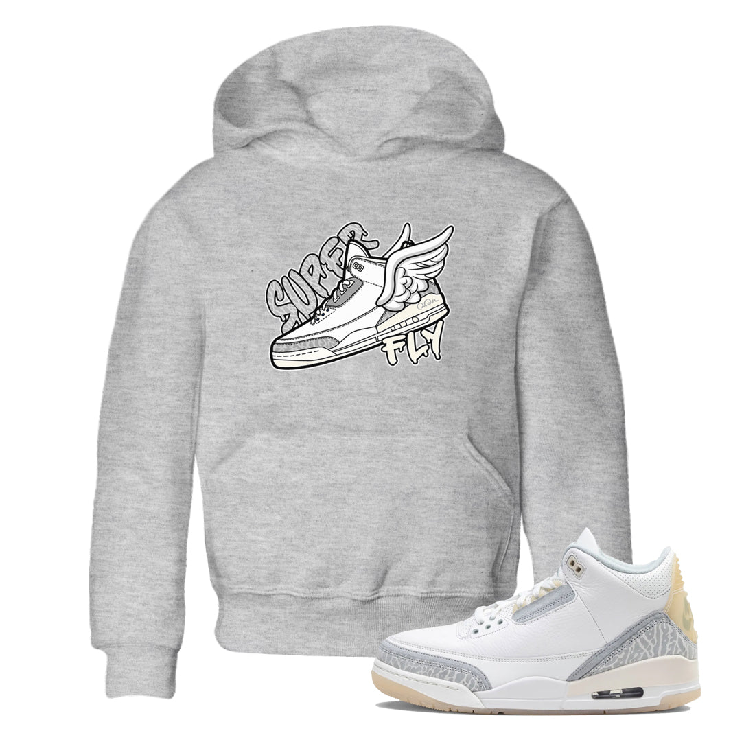 Super Fly snkmatch Tees Kids - Air Jordan 3 Ivory