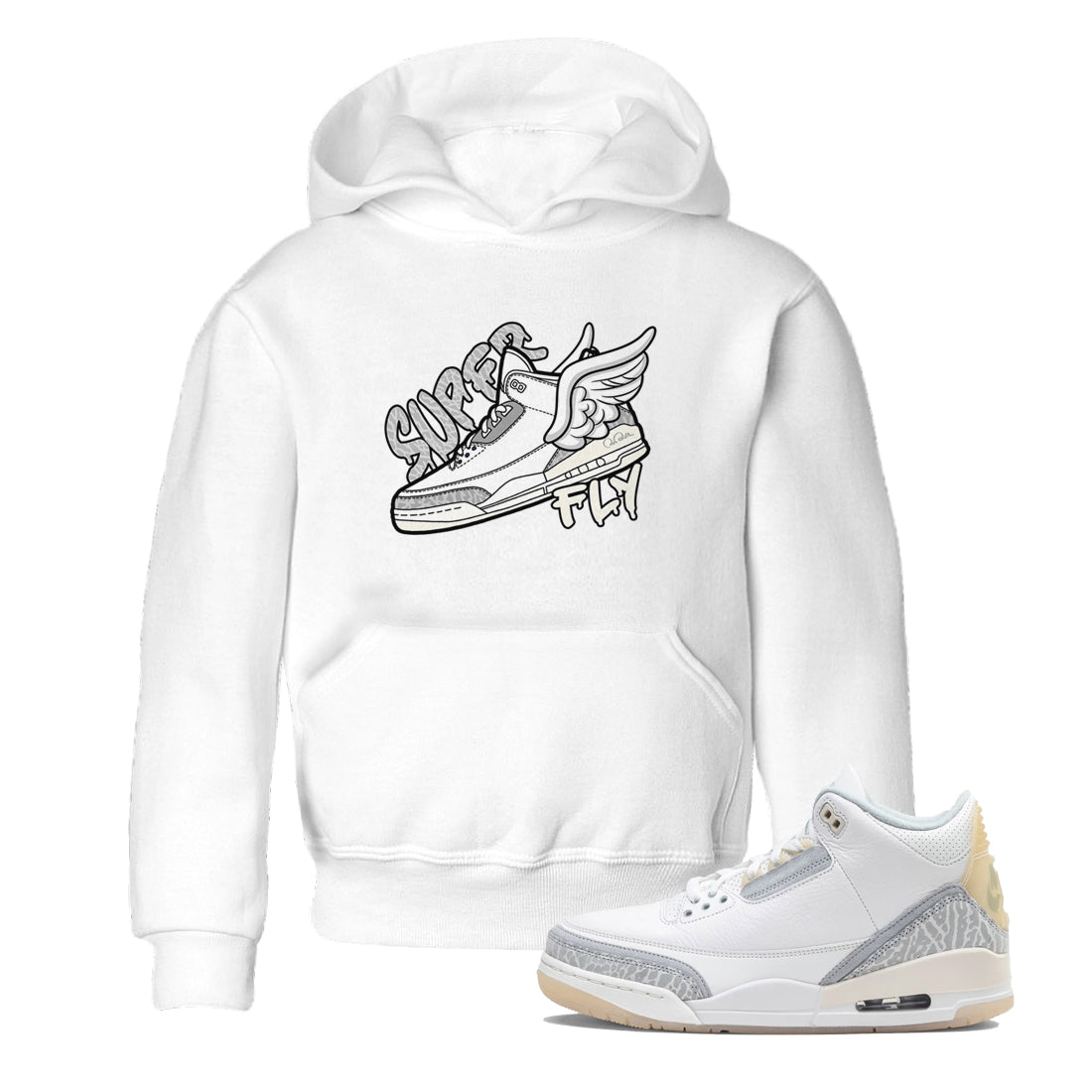 Super Fly snkmatch Tees Kids - Air Jordan 3 Ivory